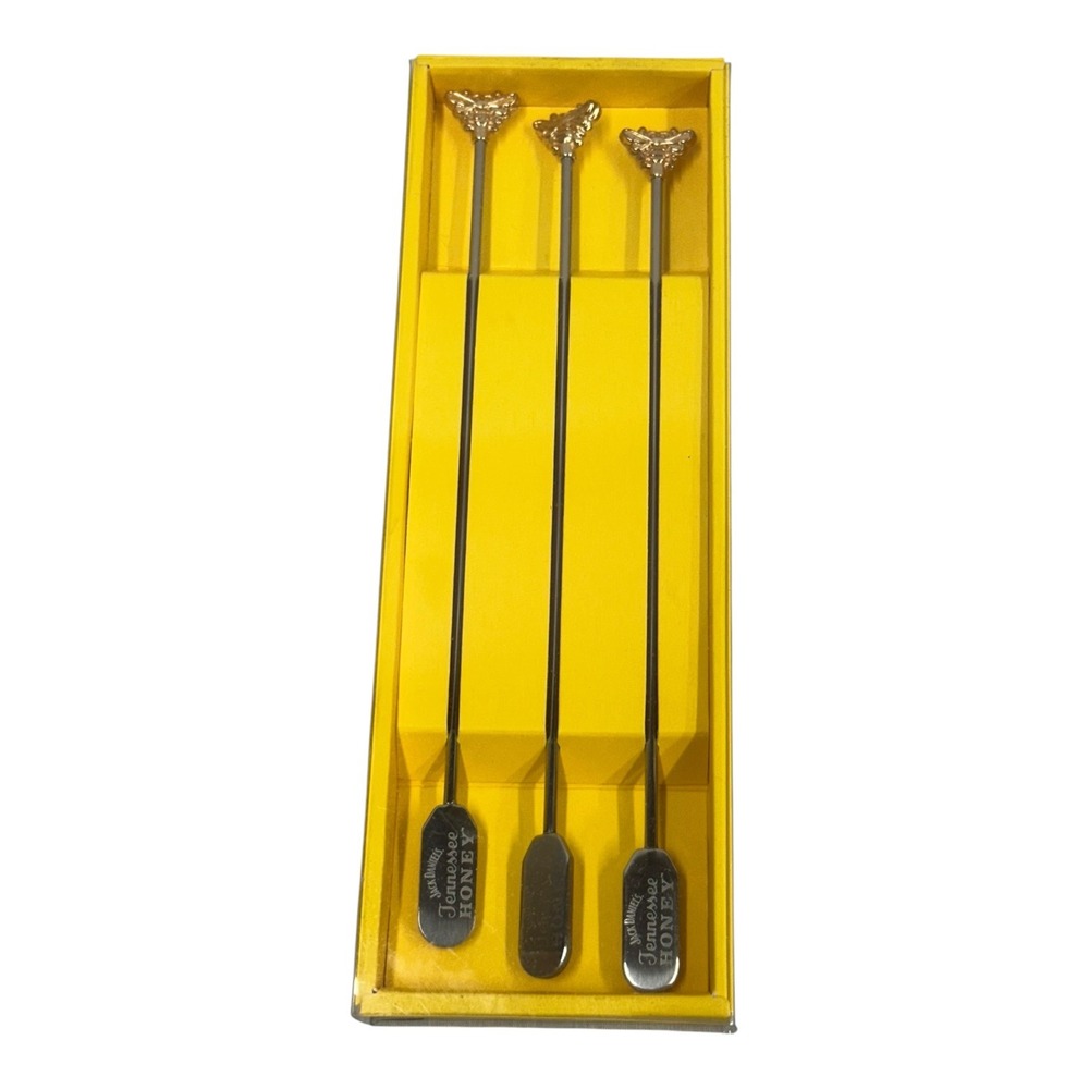 Jack Daniels Tennessee Honey Cocktail Stirrers Set of 3 Bee Topper Barware